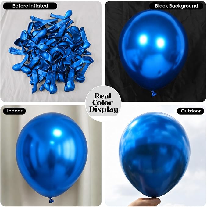 Metallic Blue Balloons - Image 2