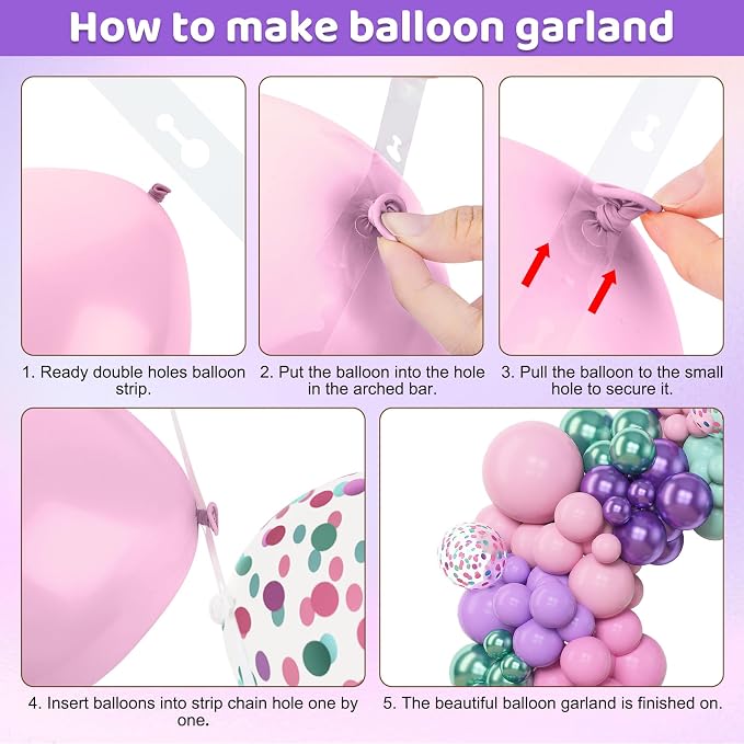 Amandir 153pcs Mermaid Balloon Garland Arch Kit Different Sizes | 18 12 10 5 - Image 5