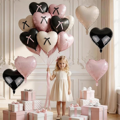 Pink and Black Heart Balloons - Image 4