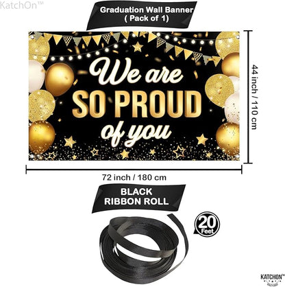 KatchOn Black We are So Proud of You Banner 72x44 Inch | Graduation Banner - Image 3