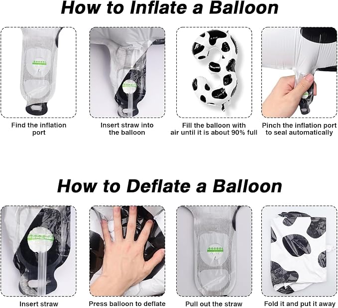 40 Inch Cow Print Number 3 Balloon, Large Cow Print Mylar Foil Number Balloons - Image 4