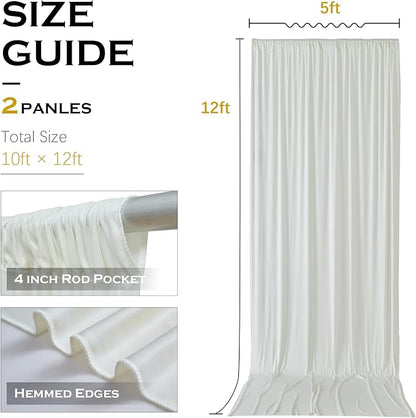 10ft×12ft Ivory Backdrop Curtain - Image 9