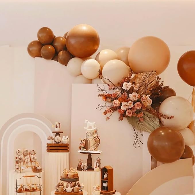 Voircoloria 66pcs Coffee Brown Tan Latex Party Balloons, 12inch | - Image 4