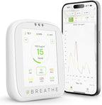 BREATHE Airmonitor Plus: Smart Air Quality Monitor Indoor - 8-in-1 CO2 Meter, Formaldehyde Detector, VOC Meter, PM1/2.5/10, Temperature & Humidity - Air Quality Tester for Home with App
