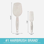 Conair Scalp Care Detangling hairbrush 2pk - Fullsize +Travel Hair Brush - Scalp Massager - hairbrushes for women & men - detangler for all lengths and types - can use wet or dry - Grey Luxe
