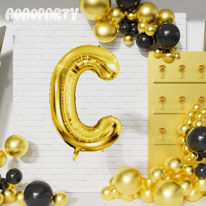 Letter Balloons Gold 40 Inch C Large Giant Big Foil Mylar Balloon | - Image 4