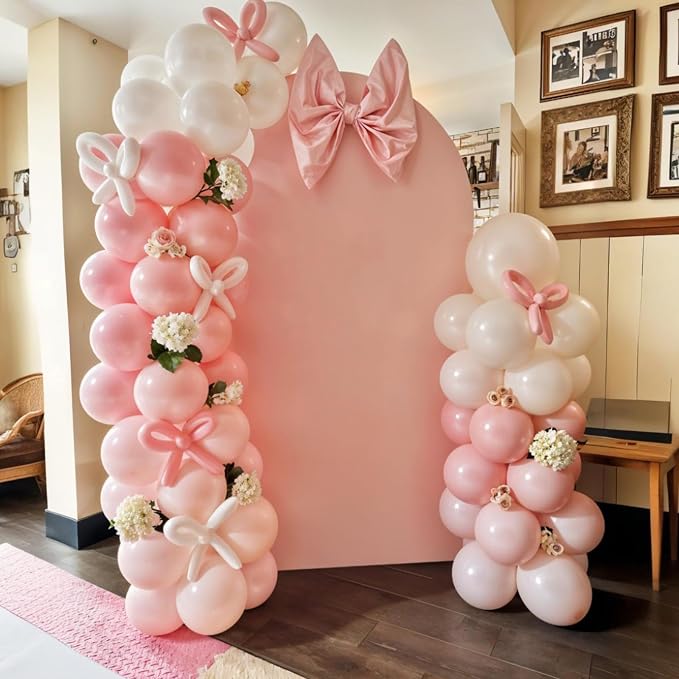 Pink Bow Balloons, Bow Printed Balloon Metallic Confetti Balloon - Image 9