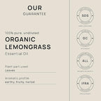 VINEVIDA Organic Lemongrass 32 oz Undiluted Essential Oil - Pure, Uncut, and Unfiltered
