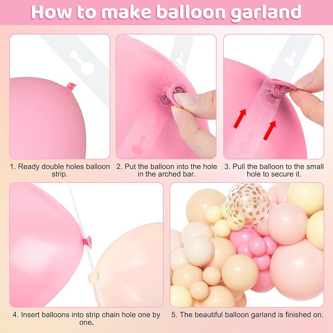 Amandir 153pcs Pink and Yellow Balloon Arch Garland Kit Different Sizes | 18 12 - Image 4