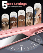 Temp, MCH Fast Straightening Iron, Hair Iron with Dual Voltage, Pink