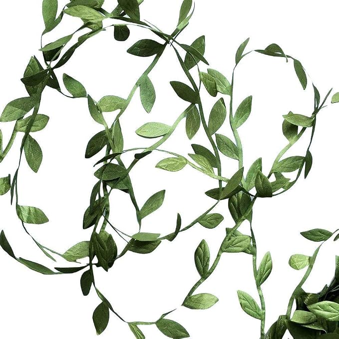 132 Ft Large Leaf Trim Ribbon, Artificial Greenery Garland Vines | String by HecatyDecorateYourHome