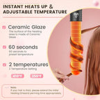 5 in 1 Curling Iron Wand Set, Hair Curling Iron Interchangeable Ceramic Barrels (0.35 to 1.25 Inch), Barrel Heat Protective Glove 2 Clips, Dual Voltage Hair Curler for Girls, Women Gift - Rose Gold