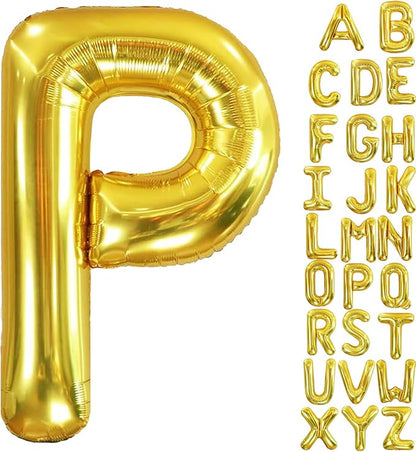 40 Inch Letter Foil Balloons Gold by Aeniaza