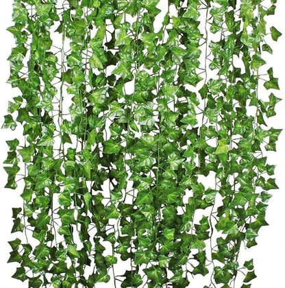84 Feet 12 Strands Artificial Ivy Leaf Plants Vine Hanging Garland Fake Foliage by DearHouse