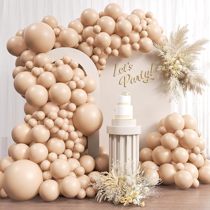 Awenztech 110pcs Nude Balloon Arch Garland Kit 18 12 10 5 inch | Baby Shower by Awenztech