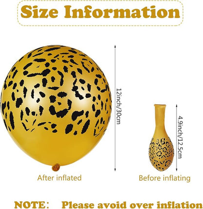 Gejoy 36 Pcs Gold Cheetah Print Balloons 12 Inch Leopard Print Balloons Safari - Image 2