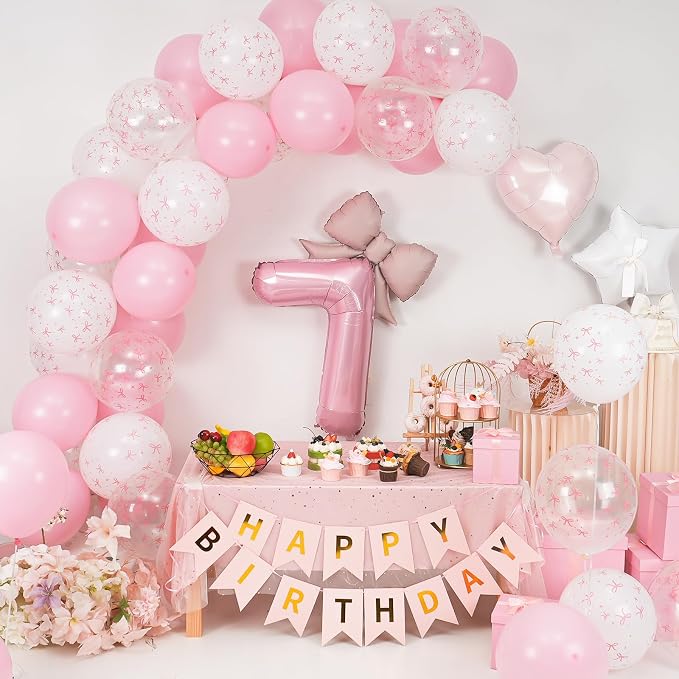 7th Pink Bow Birthday Decorations - Image 7