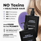 Purple Shampoo and Conditioner for Blonde Hair Women & Men – Blonde & Silver Hair Toning – Anti-Brass Sulfate Free Shampoo and Conditioner 8oz