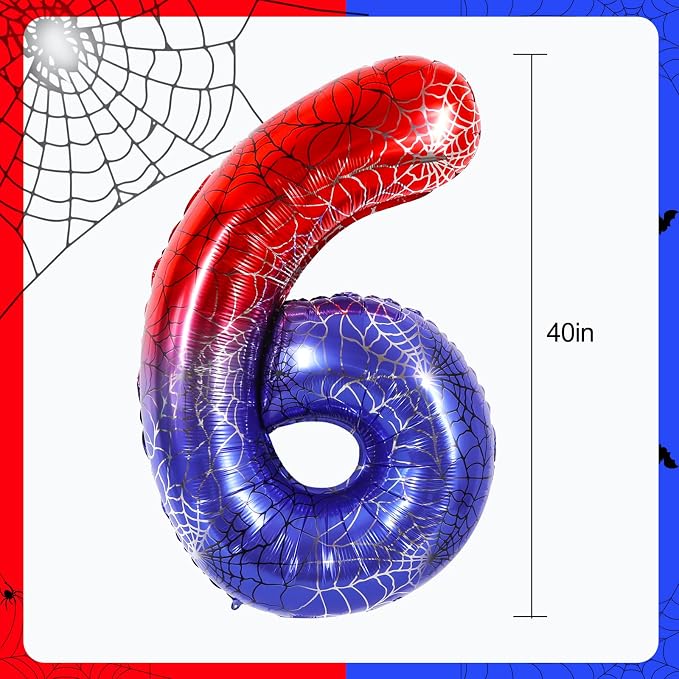 40 Inch Red Blue Number 6 Balloon - Image 2