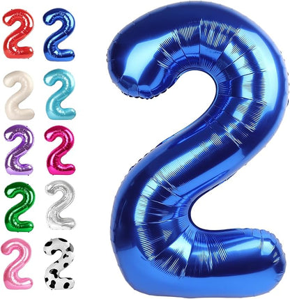 Navy Blue Number 2 Balloon 40 inch, 2nd Birthday Party Balloons Decorations | by Upgesy