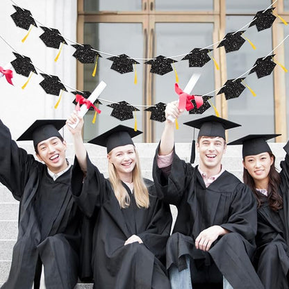 Graduation Decorations Class of 2026 Black Graduation Cap Banner - Image 6