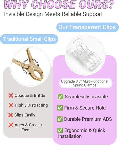 20 Pack Clear Balloon Arch Clips Heavy Duty Spring Clamps Transparent Backdrop - Image 5