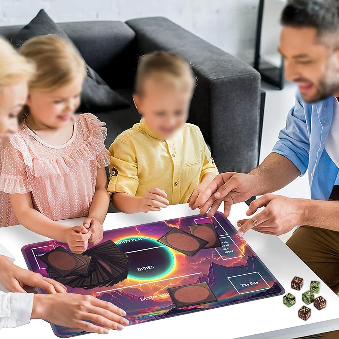 for TCG Playmat with Zones, Non-Slip Rubber Bottom Trading Card Game Mat with - Image 6