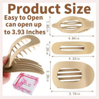 12 Pack Flat Hair Clips for Women-3 Styles Matte Neutral Flat Claw Clips, Black, Blonde,Light Brown & Dark Brown, French Duckbill Styling Accessories (Matte Neutral-4)