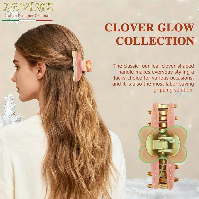 2026 Premium Durable Hair Claw Clip for Women, Original Italian Designed Strong Grip Hair Clips for Normal Fine Thin Hair, No Slip Jaw Clips with Gift Box for Christmas Birthday Girls, 3 Inch Pink