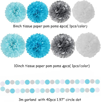Royal-Light Blue Silver Party Decorations - Image 3