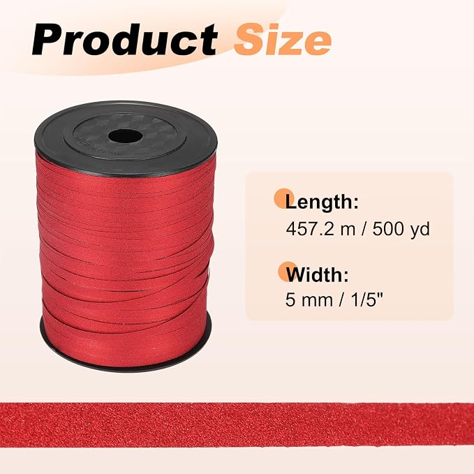 PATIKIL Glitter Curling Ribbon 500yds x 1/5" Plastic Balloon String Ribbon | - Image 2