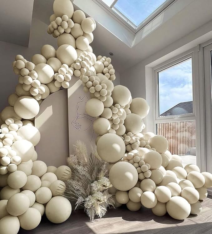 Double Stuffed White Sand Balloons Different Sizes 18In 12In 5In Light Grey by Captank