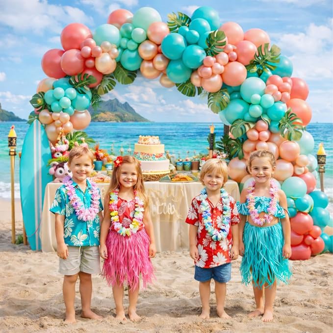 Hawaiian Tropical Balloon Garland Arch Kit, Coral Beach Birthday Decorations | - Image 6