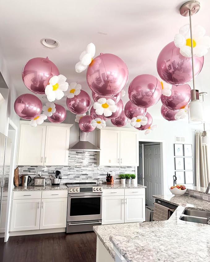Biapian 12Pcs Light Pink Round Balloons Foil, Large Rose Pink Balloons - Image 4