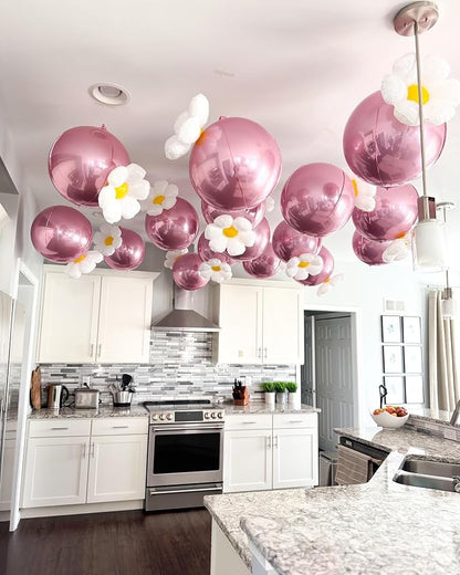 Biapian 12Pcs Light Pink Round Balloons Foil, Large Rose Pink Balloons - Image 4