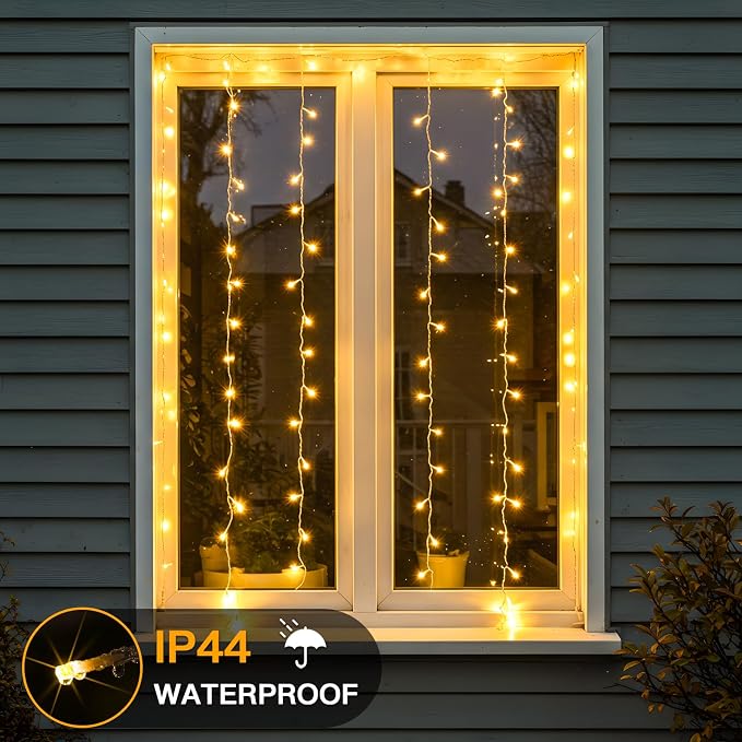 Curtain Lights for Bedroom, 90 Led Hanging String Light Outdoor, Fairy Curtain - Image 7