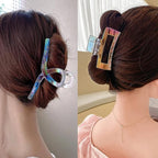 Hair Clips, Iridescent Clear Strong Jaw Claw Clips for Women Girls, Hair Accessories, 3 Pcs