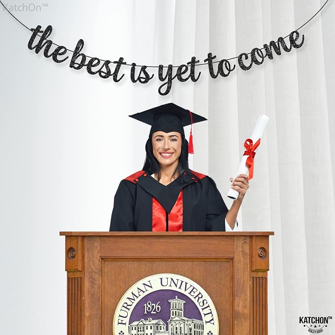 KatchOn Black Graduation Decorations 2026- No DIY 10 Feet | The Best is Yet to - Image 3