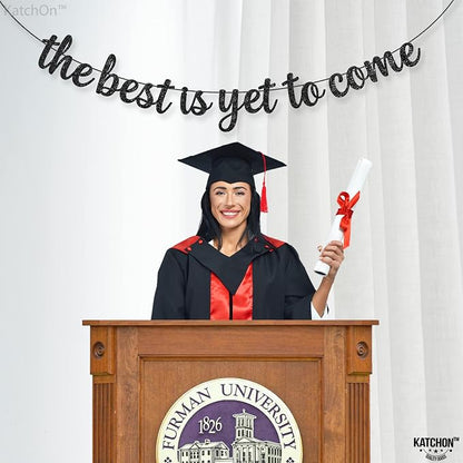 KatchOn Black Graduation Decorations 2026- No DIY 10 Feet | The Best is Yet to - Image 3