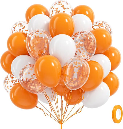 60pcs Orange and White Balloons 12inch by Leraqertra