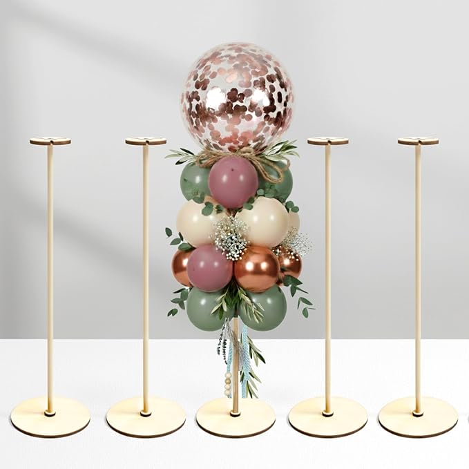 6 Pack Wooden Balloon Centerpieces by lightsfever