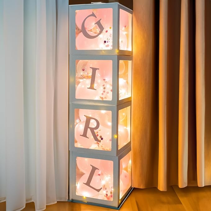 Uptotop Baby Shower Decorations Clear Balloon Blocks - Image 5