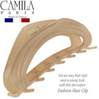 Camila Paris CP3527 French Hair Clip for Women, Beige, Girls Hair Claw Clip Jaw Fashion Durable and Styling Hair Accessories for Women, Luxury Ladies Strong Hold No Slip Grip Clamp, Made in France