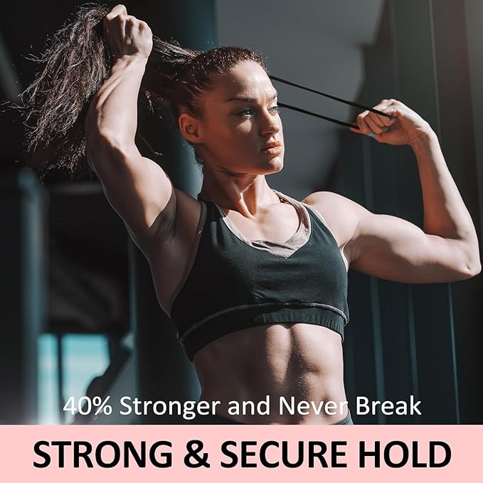 20pcs Thick Seamless Hair Ties for Curly Heavy and Long Hair - Hair Elastics for Women Men Girls Big Pony tails Holders Updos & Braids For All Hair Types No Damage No Tangle & No Breakage