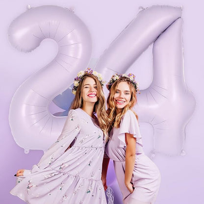 Light Purple Number 4 Balloon, 40 Inch Big Large Foil Helium Number Balloons - Image 4