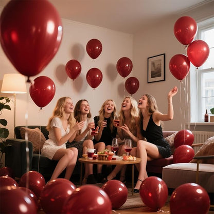 100pcs Burgundy Balloons 12inch Dark Red Maroon Party Latex Balloons - Image 6