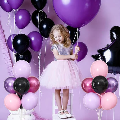 Pink and Purple Black Balloons Table Centerpieces Stand Kit - Image 6