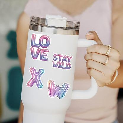 50 Pcs Balloon Letter Stickers Cute Alphabet Vinyl Decal Custom Phrase Sticker - Image 5