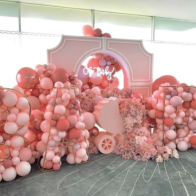 PartyWoo Dusty Pink Balloons 50pcs Dusty Rose Boho Netural Pink Color | 12 Inch - Image 7