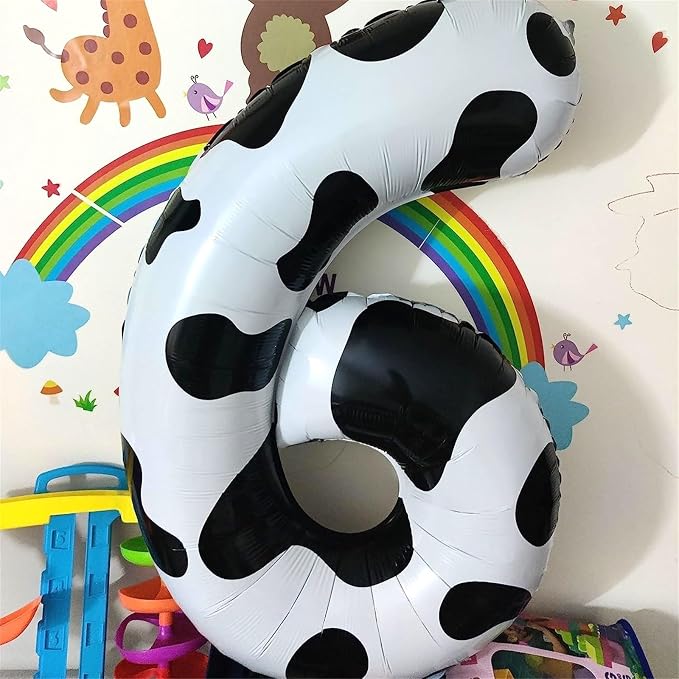 40 Inch Number 9 Balloons for Boys, Cow Print Giant 9th Birthday Party Number - Image 4